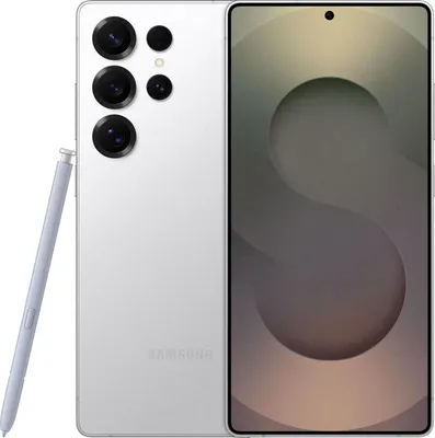 A white Samsung smartphone with its stylus is shown against a white background.