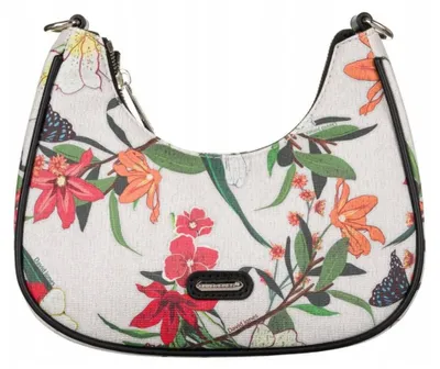 Produktbild von David Jones | Posttasche, aus geblümtem Bio-Leder, für Damen, Beige, Bunt, 23x17x7 cm