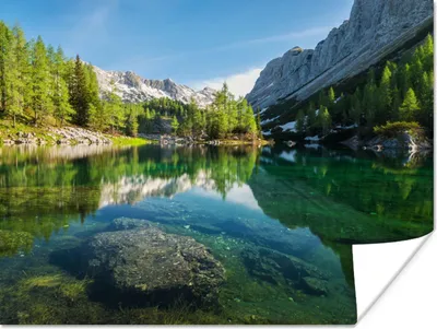 Produktbild von MuchoWow® Poster Wasser - Berge - Felsen 120x90 cm - Wandbild