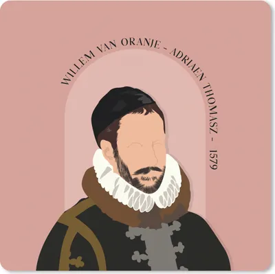 Produktbild von MuchoWow® Mauspad Mousepad Pastell - Wilhelm von Oranien - Rosa - Alte Meister 20x20 cm - Mousepads - Maus Mat - Pad - Mausunterlage - Desk Mat - Bureauartikeln