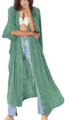 Zdjęcie produktu dla Boho sukienka maxi w stylu kimono, idealna na plażę i do noszenia w domu