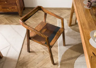 Produktbild von MASSIVMOEBEL24 Stuhl Sheesham 45x51x76 dunkelbraun lackiert ANCONA #200
