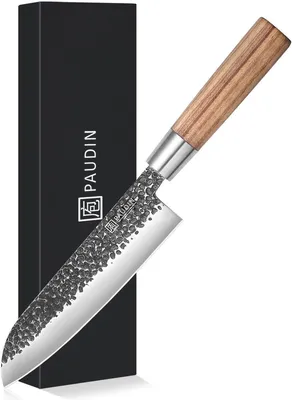 Obrázok produktu pre Kuchynský nôž PAUDIN HB10 Santoku 17,5 cm – Vysoko kvalitný, ostrý japonský kuchynský nôž z uhlíkovej ocele