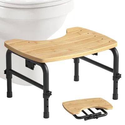 Image de Solidchoice - Tabouret de toilette pliable en bambou