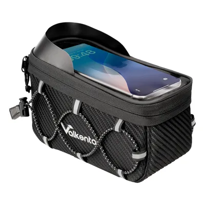Produktbild von Valkental® FrameBag Fahrrad Rahmentasche, Wasserfeste Oberrohrtasche - 1,8L - schwarz mit Handyfach