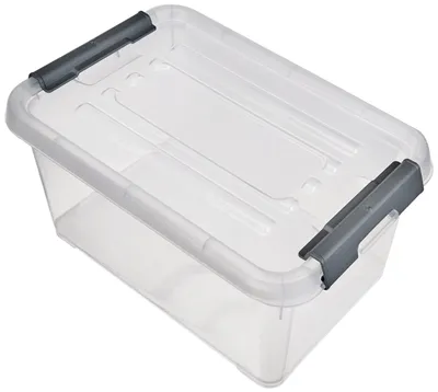 Aufbewahrungsbox 6L transparent/silber 24x16x14 cm stapelbar