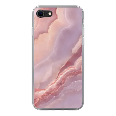 Produktbild von MuchoWow® Handyhülle Schutzhülle Hülle für iPhone 8 Naturstein - Rosa - Nahaufnahme Silikon Softcase Handy Hülle - Schutzhaube