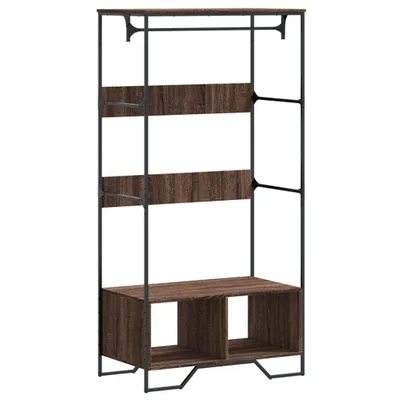 Obrázek produktu pro vidaXL Věšák na kabáty hnědý dubový vzhled 90x50x180 cm materiál na bázi dřeva