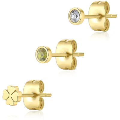 Produktbild von Set of three gold-plated Lucky CLICK SCK168 earrings