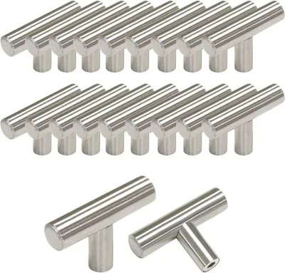 Obrázek produktu pro 20 zásuvkových úchytek Ø 12 mm, 50 mm T-úchytka, kuchyňská úchytka, nábytek, dvířka skříněk z nerezové oceli