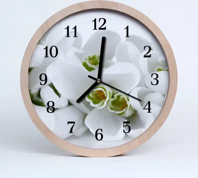 Produktbild von Holzuhr 30fi cm wanduhr - Blumen Blumen