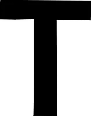 Produktbild von Klebebuchstabe "T" schwarz 35 mm