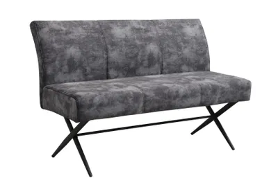 Produktbild von Hela Tische, Sitzbank Polsterbank Porto mit Lehne, Bezug Velvet Anthrazit,FEDERKORB Polsterung, Rundroh-Gestell, 140cm Sitzbreite, ca. 300kg belastbar