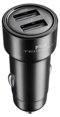 24 W Schnellladegerät, 2 USB-Ports, 12 W, schwarz