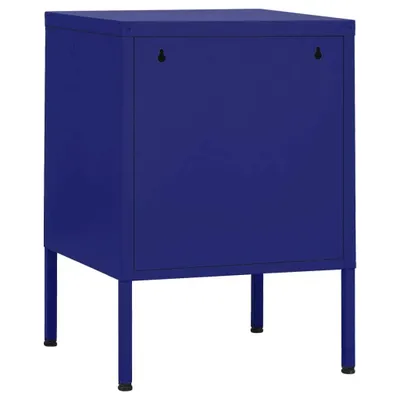 Produktbild von vidaXL Nachttische 2 Stk. Marineblau 35x35x51 cm Stahl