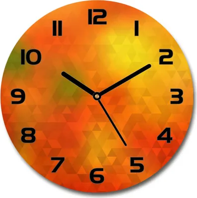 Produktbild von Wanduhr aus Glas 30fi Glasbild Glasuhr Gehärtetes Glas - schwarze-zeiger - Abstraction triangles