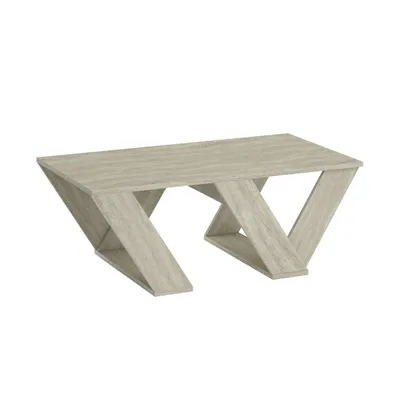 Produktbild von DECORTIE Pipra Moderner Couchtisch Travertinfarbe , 110 x 60 x 40 cm