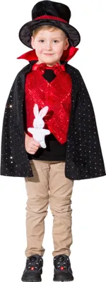 Zauberer Kostüm Magier Hokuspokus für Kinder Gr. 116-140 Umhang Zirkus Kleinkunst Fasching Karneval Mottoparty