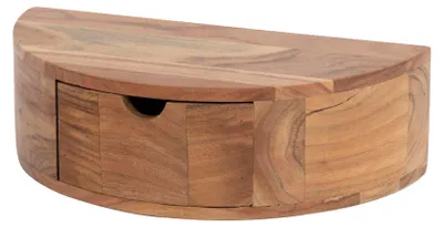 Produktbild von FURNLUX Nachttisch Curve Akazie 41cm / Hauptfarbe: Braun / Abmessungen: 41 x 12 x 20 cm