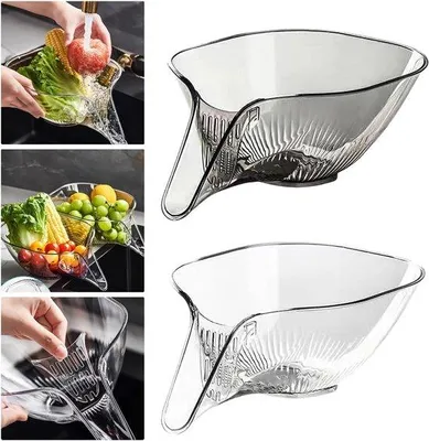 Immagine prodotto di Colino in plastica con imbuto, riutilizzabile, per frutta e verdura, in 2 pezzi