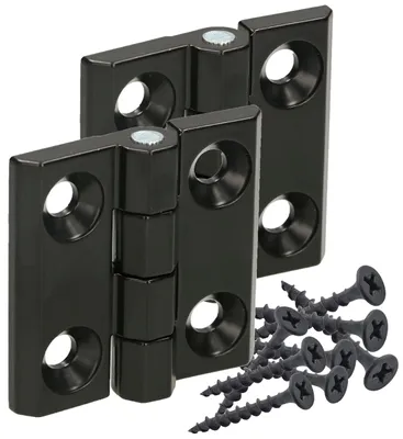Productafbeelding van KOTARBAU® Set van 2 scharnieren, opgerold, gietstuk, 50 x 50 mm, zwart, 270 graden openingshoek