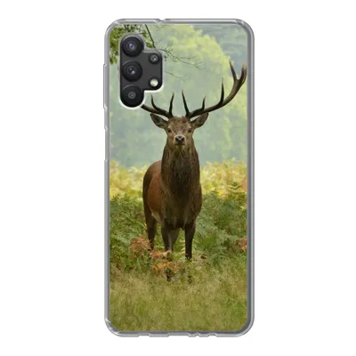 Produktbild von MuchoWow® Handyhülle Schutzhülle Hülle für Samsung Galaxy A32 5G Rothirsch - Natur - Grün Silikon Softcase Handy Hülle - Softcase