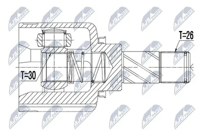 Produktbild von NTY Gelenksatz Antriebswelle Vorne Rechts für RENAULT Clio IV Schrägheck (BH) NPW-RE-057