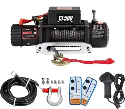 Image de 13500 livres/6150 kg - Moteur 12 V - Câble de remorquage synthétique - 27 mètres/92 pieds