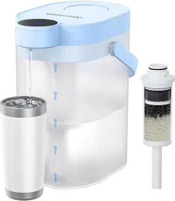 Obrázek produktu pro Elektrická 4litrová konvice s vodním filtrem k odstranění vodního kamene, chuti po chloru, olova a mědi pro použití v domácnosti.