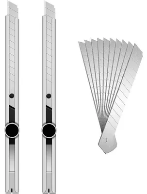 Immagine prodotto di 2 coltelli da taglio retrattili LC-302 con 10 lame a 60°
