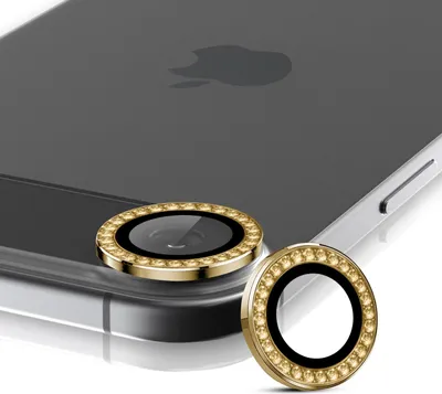 Produktbild von Kamera Linsenschutz Glas Set mit Schmucksteinen für Apple iPhone 17 Air Schutzglas Camera Linse Panzerfolie 9H Gold