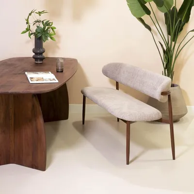 Produktbild von Giga Meubel Esszimmerbank Alexia - Taupe/Walnuss - 200cm