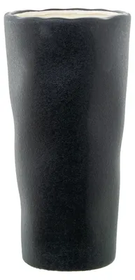 Keramik-Tafelvaas, Kelchform, Schwarz, 12x12x23 cm