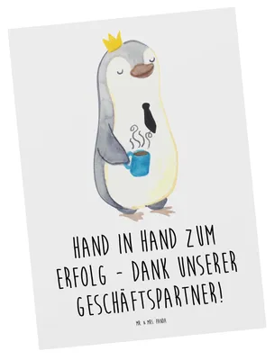 Produktbild von Mr. & Mrs. Panda Postkarte Erfolg Geschäftspartner - Weiß - Geschenk, Freude, Dankesgeste, Ansichtskarte, Partnerschaften, Aufmerksamkeit, Grußkarte, einzelkarte