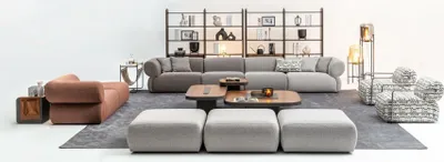 Produktbild von Sofagarnitur Sechssitzer Dreisitzer Hocker Couchen Moderne Garnitur Set