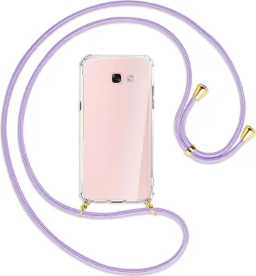 Produktbild von Handykette Backcover-Schutzhülle mit Band (Metall goldfarben) für Samsung Galaxy A7 2017 - violett
