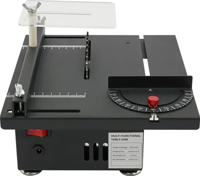 Immagine prodotto di Mini sega da banco - Sega da banco - 200 W - 7 passi - Regolabile da 0 a 90° - Design verticale - Per la lavorazione del legno - Nero