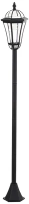 Productafbeelding van Zonne-energie straatlamp LED, IP44, ABS, Ø18,5xH129cm, energiebesparingsmodus, waterdicht, roestvrij staal (zwart)