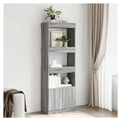 Produktbild von Highboard grau Sonoma 63x33x180 cm Holzwerkstoff