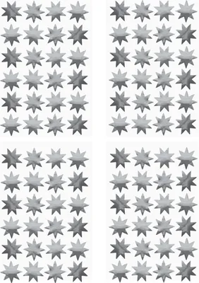 Produktbild von Oblique Unique 96 Sterne Sticker Stern Aufkleber für Weihnachten Weihnachtsdeko Geschenkdeko Basteln Glänzend - silber