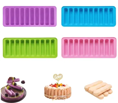 Produktbild von Müsliriegel Backform - 10 Mulden Silikonform - Backzubehör - 4 Stück