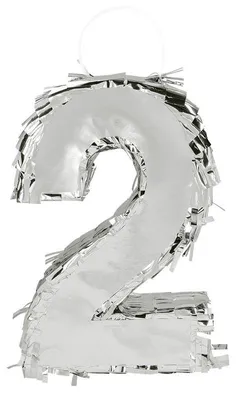 Produktbild von Boland Pinata Zahl 2, glitzernd silber, für Geburtstag & Jubiläum, 25x16x5 cm