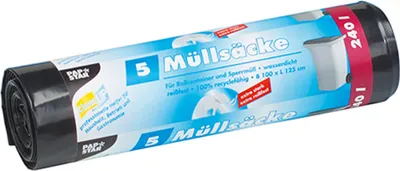 Produktbild von STARPAK Müllsäcke HDPE 240 Liter schwarz 5 Säcke