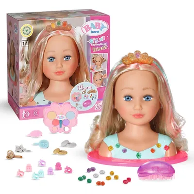 Produktbild von BABY born Sister Styling Head, Schminkkopf mit Schminkpalette, Bürste + Zubehör