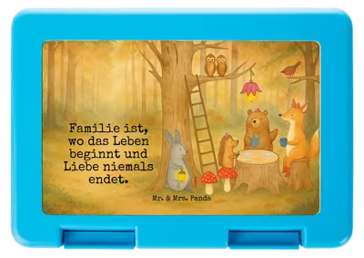 Produktbild von Mr. & Mrs. Panda Bentobox Waldtiere Picknick Design - Weiß - Geschenk, Frühstücksdose, Wald, Snackbox, Bento Box, Lustige Sprüche, Hase, Essensbox, Igel, Maus, Lunchbox