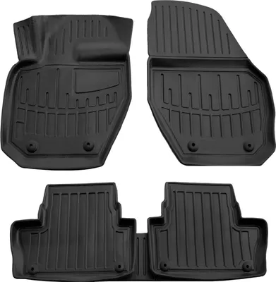Image de 3D Tapis De Sol en Caoutchouc Premium Pour Volvo XC-60 2008-2017 5pcs, Bord Haut, Noir, Antidérapant, Toutes Saisons