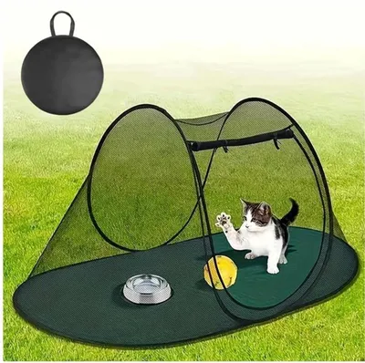 Image de Azomor® : tente pliable et portable pour animaux de compagnie, avec double entrée, pour l'intérieur et l'extérieur