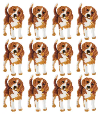 Image de Lot de 12 autocollants thermocollants en nylon avec motif de chien, pour vêtements, sacs à dos et autres