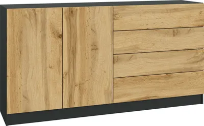 Produktbild von Kommode "Vaasa" 152cm, schwarz-eiche