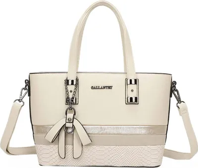 Image de Gallantry, sac à main pour femme avec nœud et bandoulière, aspect cuir de serpent, beige